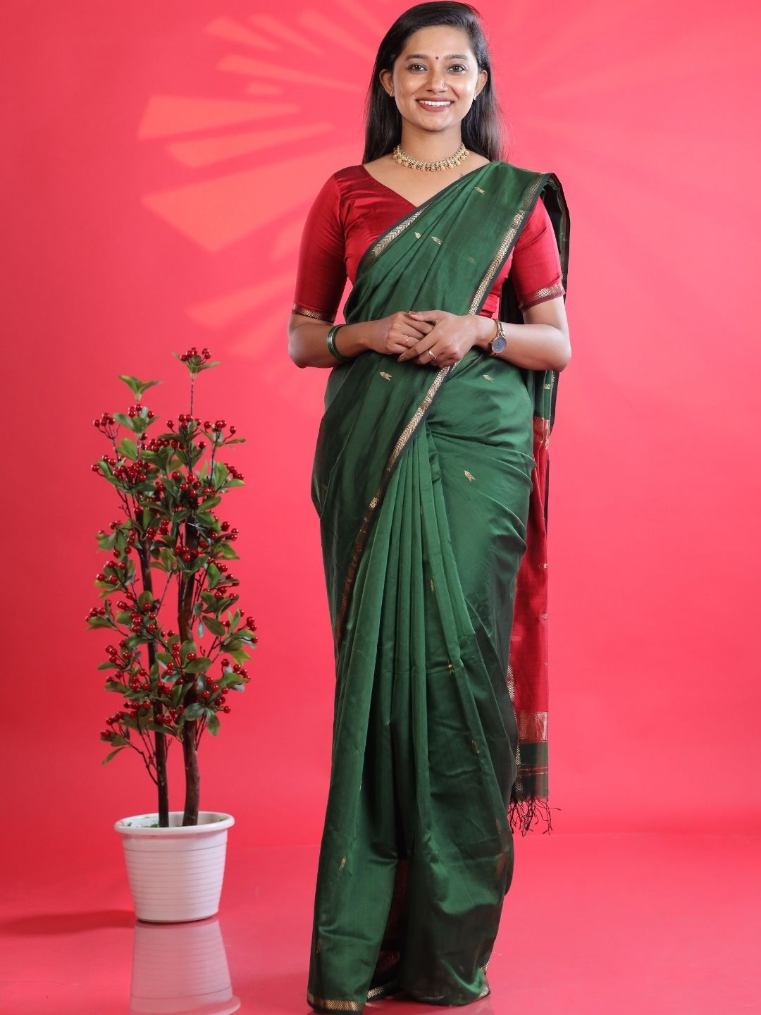 Maheshwari handloom silk saree -OV7