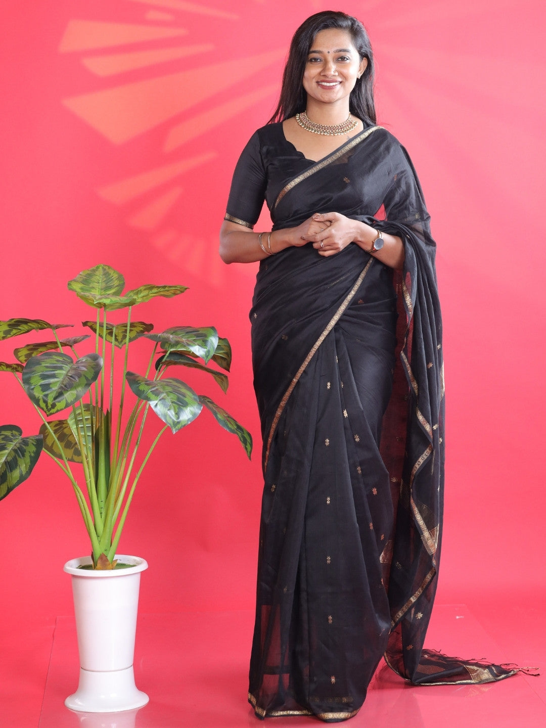 Maheshwari handloom silk saree- OV12