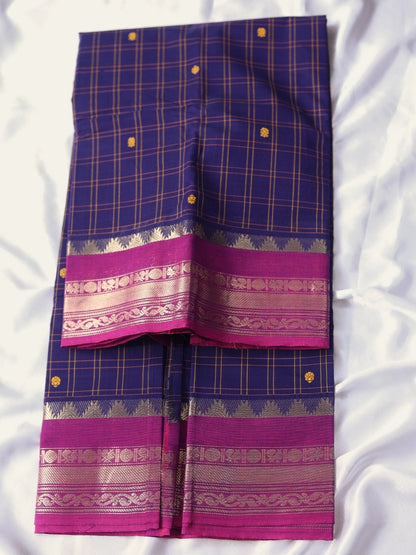 Kanchi cotton saree | Royal blue OV28