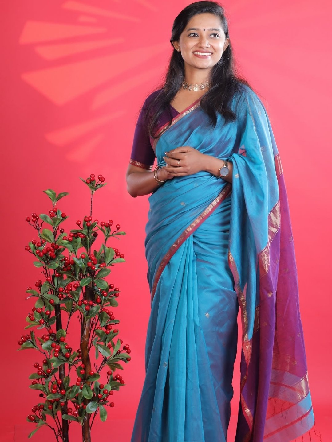 Maheshwari handloom silk saree – OV11