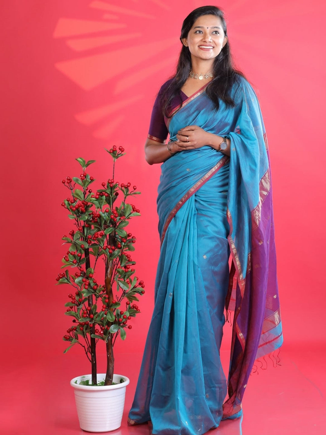 Maheshwari handloom silk saree – OV11